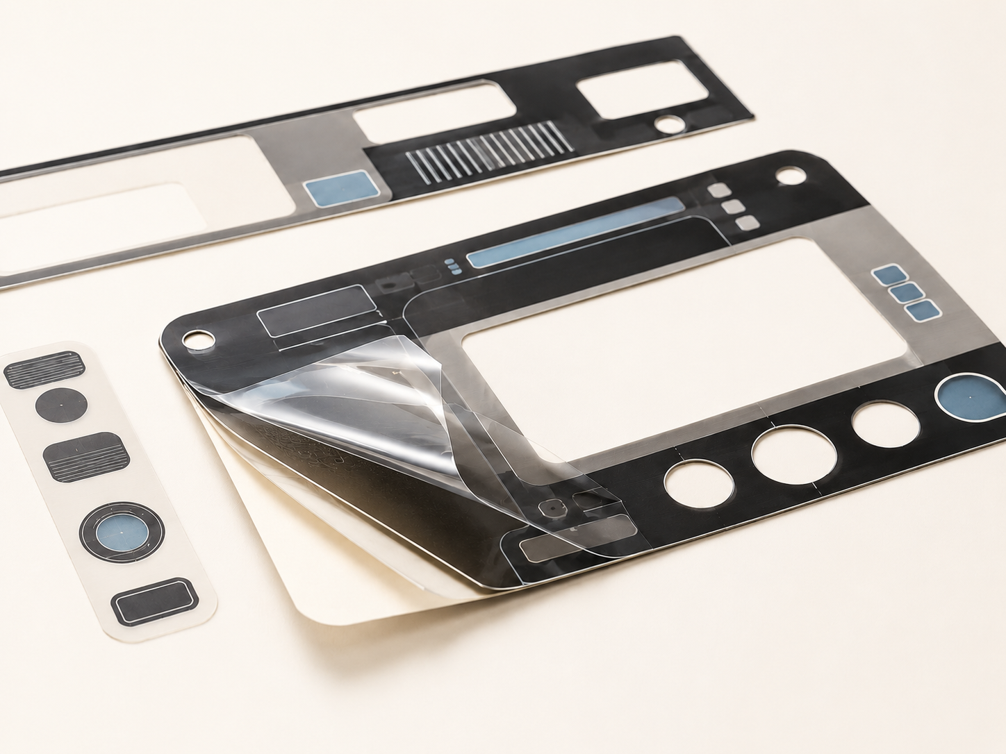 Printed graphic overlays for a vehicle console